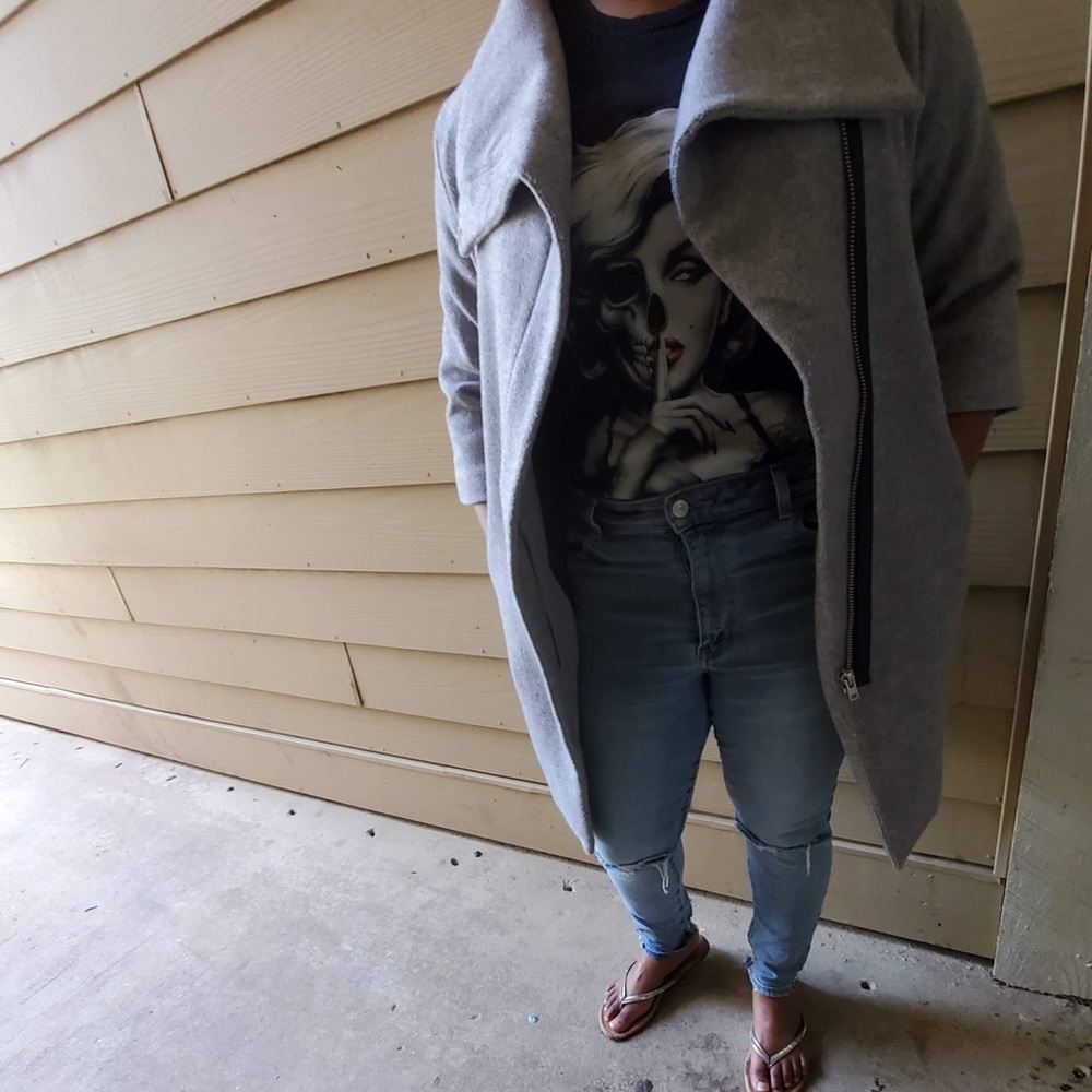 Mid sleeve trench coat